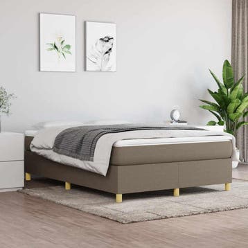 vidaXL Boxspring bed stof taupe 140x200 cm, Verzenden