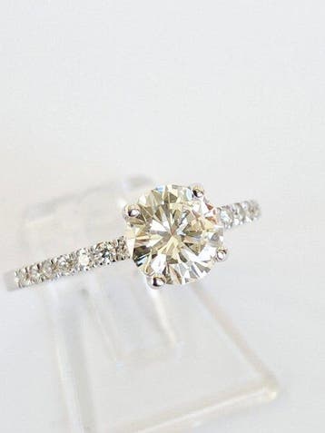 Bague de fiançailles - 18 carats Or blanc - 1.14ct. tw.
