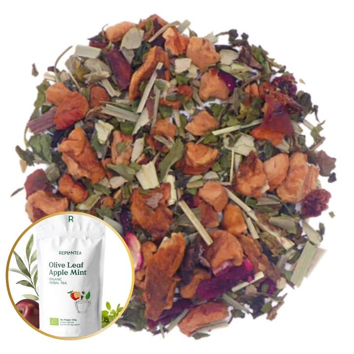 BIO-Kruidenthee OLIVE LEAF, APPLE & MINT - 100 g, Sport en Fitness, Gezondheidsproducten en Wellness, Ophalen of Verzenden