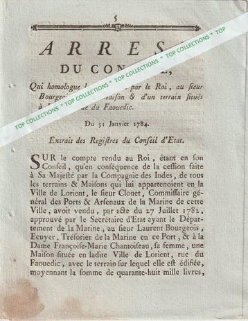 Frankrijk - Document - 1784 Lettres patentes Compagnie des