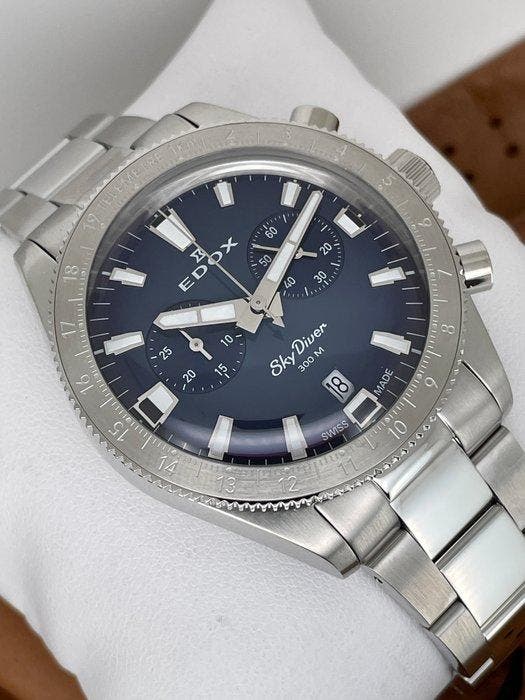 Edox - Skydiver Limited Edition Chronograph - 10116-3-BUIDN, Bijoux, Sacs & Beauté, Montres | Hommes