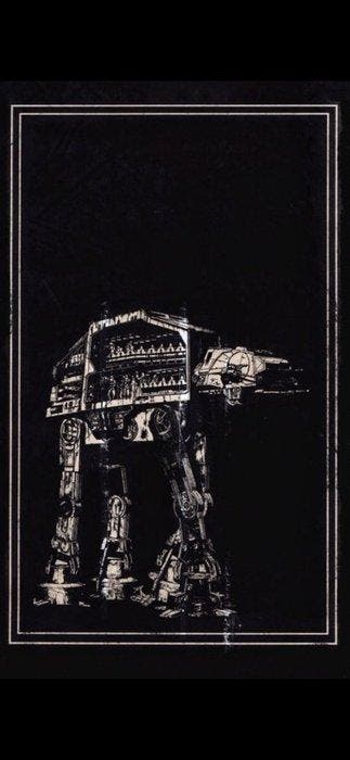 Lot of 2 - Artworks, Framed - X-Wing & AT-AT - with COA,, Nieuw