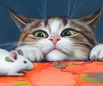 Gala - Mouse & cat painting ~I see you~