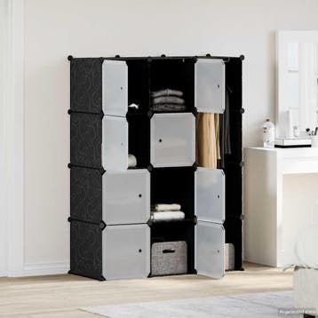 vidaXL Kast met 9 vakken modulair 109x36,5x143 cm zwart en, Verzenden, Nieuw