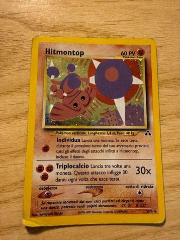 Pokémon Card - Hitmontop, Kabutops Holo - WOTC - Neo