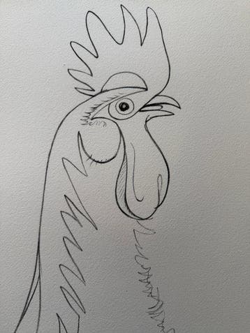 Jean Cocteau (1889-1963) - Le coq, Antiquités & Art