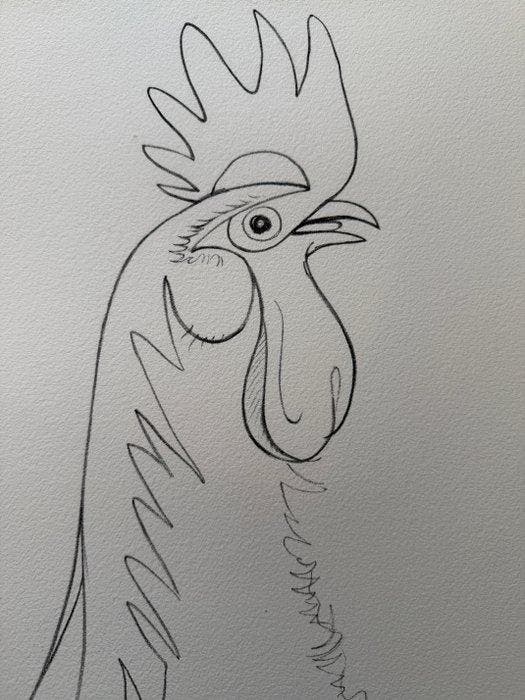 Jean Cocteau (1889-1963) - Le coq, Antiek en Kunst, Antiek | Overige Antiek