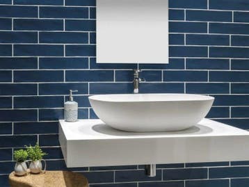 Wandtegel Equipe Cerámica Colonial Blauw Mat 7,5x30, Nieuw, 20 tot 40 cm, 10 m² of meer, Wandtegels