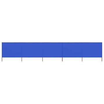 vidaXL Windscherm 5-panelen 600x80 cm stof azuurblauw, Tuin en Terras, Verzenden, Nieuw