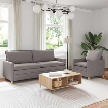 vidaXL bank / zetelstel 2 st Taupe Stof, Verzenden