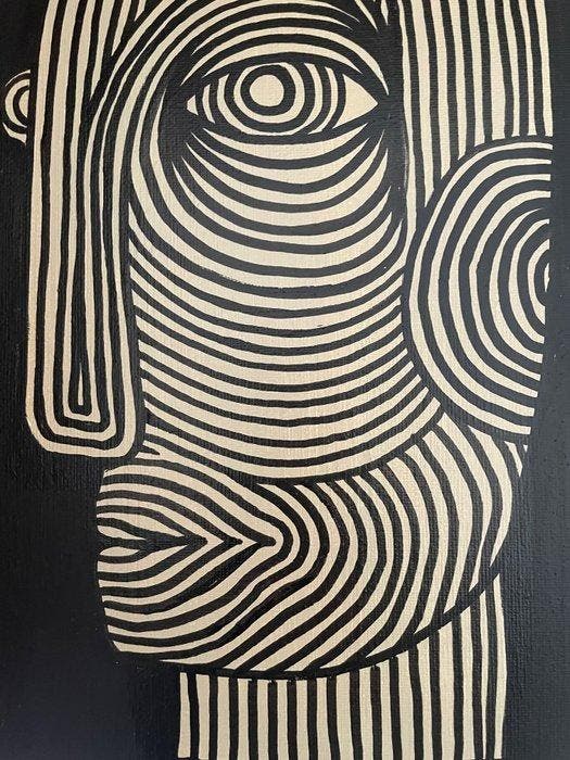 Fabien Delaube - Moai II, Antiek en Kunst, Kunst | Schilderijen | Modern