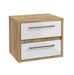 Wastafelkast Elano 60 x 45 cm Eiken met Wit Wastafelmeubel, Verzenden