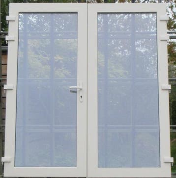 pvc dubbel deur , buitendeur , achterdeur 198 x 217, Doe-het-zelf en Bouw, Ophalen of Verzenden, Glas, 120 cm of meer, 215 cm of meer