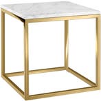 tectake Marmeren bijzettafel Alysia, vierkant - wit/goud, Huis en Inrichting, Verzenden, Nieuw