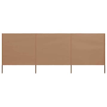 vidaXL Windscherm 3-panelen 400x80 cm stof taupe, Tuin en Terras, Verzenden, Nieuw