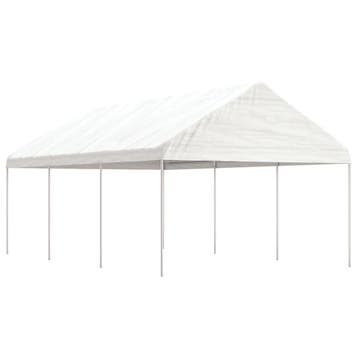 vidaXL Prieel met dak 6,69x4,08x3,22 m polyetheen wit, Verzenden, Nieuw