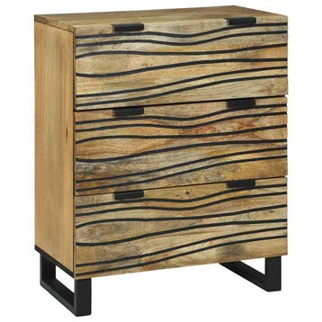 vidaXL Dressoir met lade Bruin 60 x 33.5 x 75 cm Massief, Verzenden