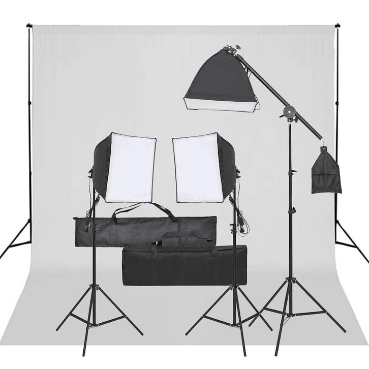 vidaXL Fotostudioset met verlichtingsset en achtergrond, Audio, Tv en Foto, Fotografie | Fotostudio en Toebehoren, Nieuw, Verzenden