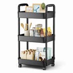 2dekans | Keuken trolley op Wieltjes - 3 laags - Rek -, Huis en Inrichting, Ophalen of Verzenden, Nieuw