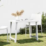 vidaXL Campingtafel hout-look 79x56x64 cm PP wit, Verzenden
