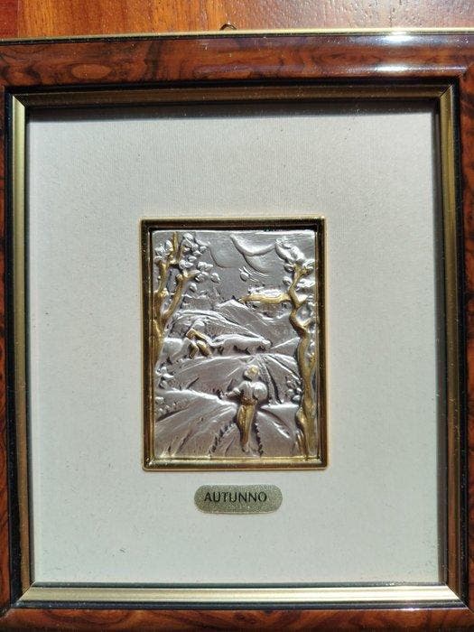 Euroesse - Reliëf, Autunno - 19 cm - .999 zilver, Antiek en Kunst, Curiosa en Brocante