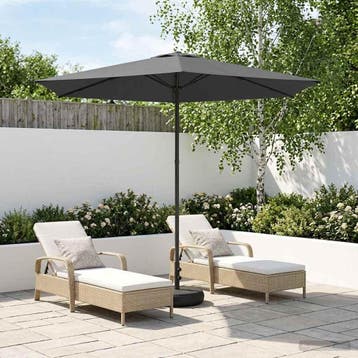 vidaXL Tuinparasol met voet 270 x 270 cm Polyester, Verzenden, Nieuw
