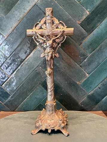Antique Croix - Métal, Plaqué(e) argent - 1910-1920 -