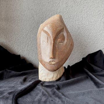 Beeld, Human face or mask statue decorative ornament 5.3kg -