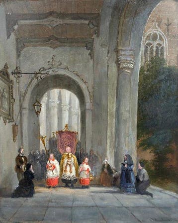 Nederlandse school (XIX) - Kerkelijke voorstelling, Antiek en Kunst