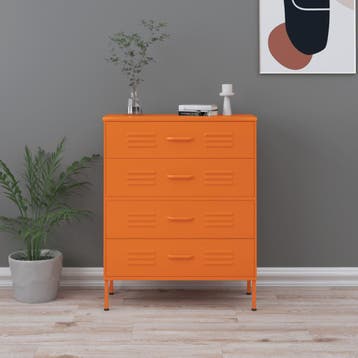 vidaXL Ladekast 80x35x101,5 cm staal oranje, Verzenden, Nieuw