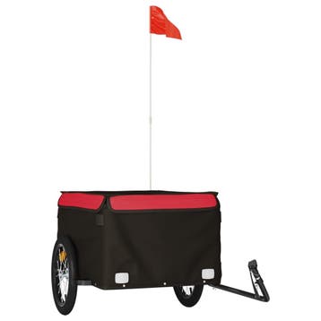 vidaXL Fietskar met wiel met opslag Rood M Oxford polyester, Verzenden