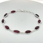 Zilver - Armband - Garnet