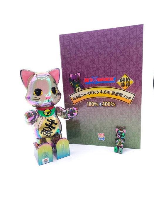 Medicom Toy - NY@BRICK Manekineko “Senmanryo” Black Clear, Antiek en Kunst, Kunst | Designobjecten