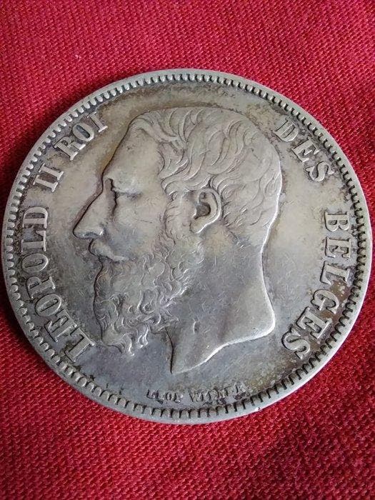 België. Leopold II. 5 Francs 1870 (Zonder minimumprijs), Postzegels en Munten, Munten | Nederland