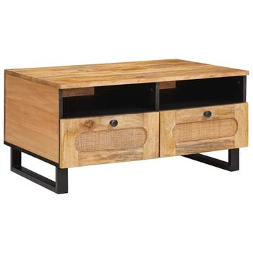 vidaXL Salontafel Artisan Eiken 80 x 54 x 40 cm Massief, Verzenden