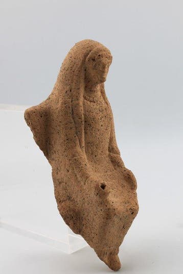 Oud-Grieks, Archaïsche Periode Terracotta Godin op de troon,