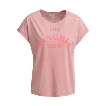 Milano Italy • roze t-shirt sangria club • S, Verzenden