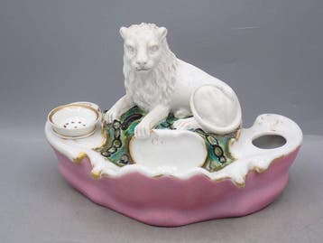 Vieux Paris (attr.) - Inktpot - Lion - Porselein