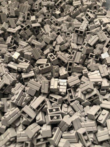 Lego Stenen - Lego 1x2 masonry bricks lichtgrijs 250 stuks, Nieuw