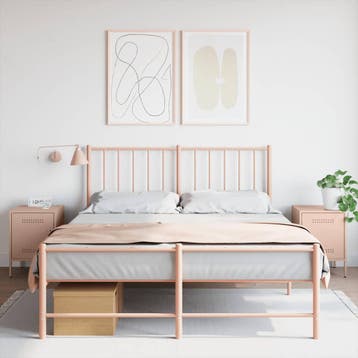 vidaXL Nachtkastjes 2 st 36x39x50,5 cm staal roze, Verzenden, Nieuw