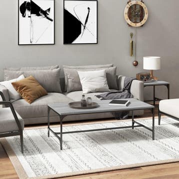vidaXL Salontafel 80x50x35 cm bewerkt hout grijs sonoma, Verzenden, Nieuw