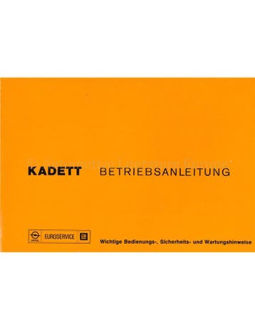 1976 OPEL KADETT INSTRUCTIEBOEKJE DUITS