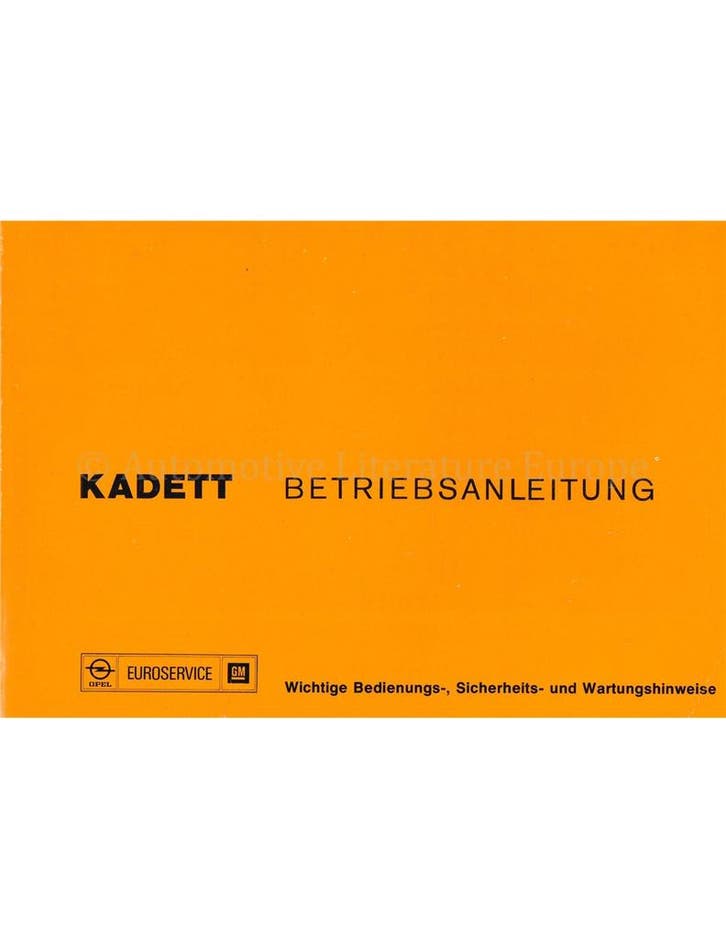 1976 OPEL KADETT INSTRUCTIEBOEKJE DUITS, Auto diversen, Handleidingen en Instructieboekjes