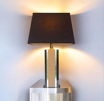 Le Dauphin - Lampe - Modèle Burlington - Métal, Suédine et
