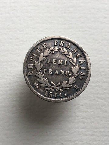 Frankrijk. Napoléon I (1804-1814). 1/2 Franc 1811-B, Rouen