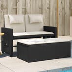 vidaXL Tuinbankje verstelbaar met kussens poly rattan zwart, Tuin en Terras, Verzenden, Nieuw