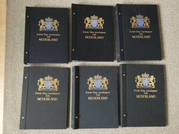 Pays-Bas - Accessoires - 6 albums FDC de DAVO, Gestempeld