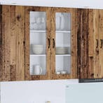vidaXL Wandglas Kasten Oudhout 80 x 31 x 100 cm Bewerkt hout, Verzenden, Nieuw
