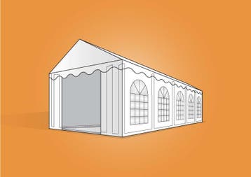 Ambisphere | tent 4x10m WIT/GRIJS Feesttent-Partytent, Nieuw, Partytent