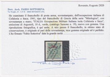 Griekenland 1941 - 10d Luchtpost oversstempeld Italiaanse
